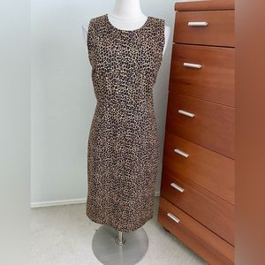 NWT J. Crew Leopard Print Dress Sleeveless Sheath Size 14
